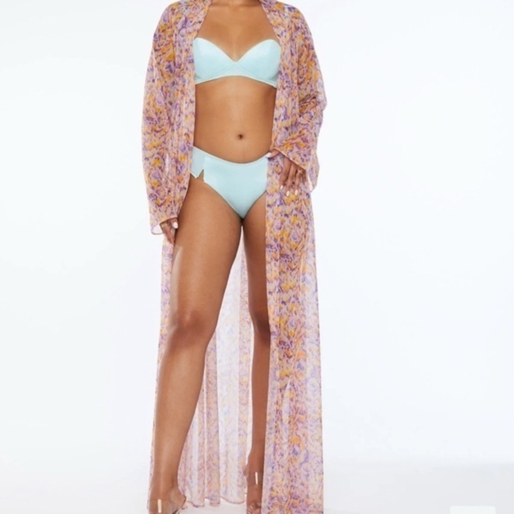 Savage X Fenty by Rihanna Cyber Cat Long Kimono Robe Size M/L